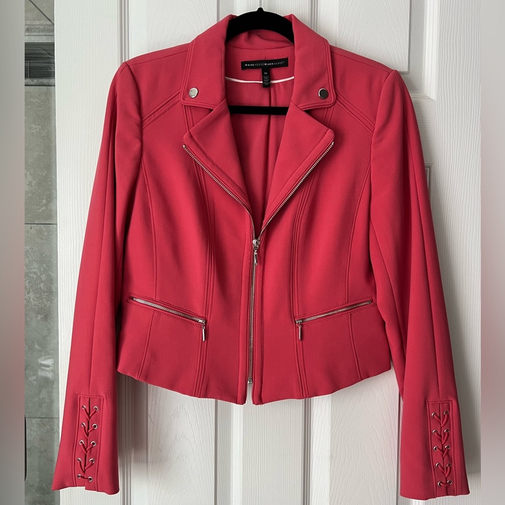 White House Black Market Blazer/Jacket size 10 coral/pink